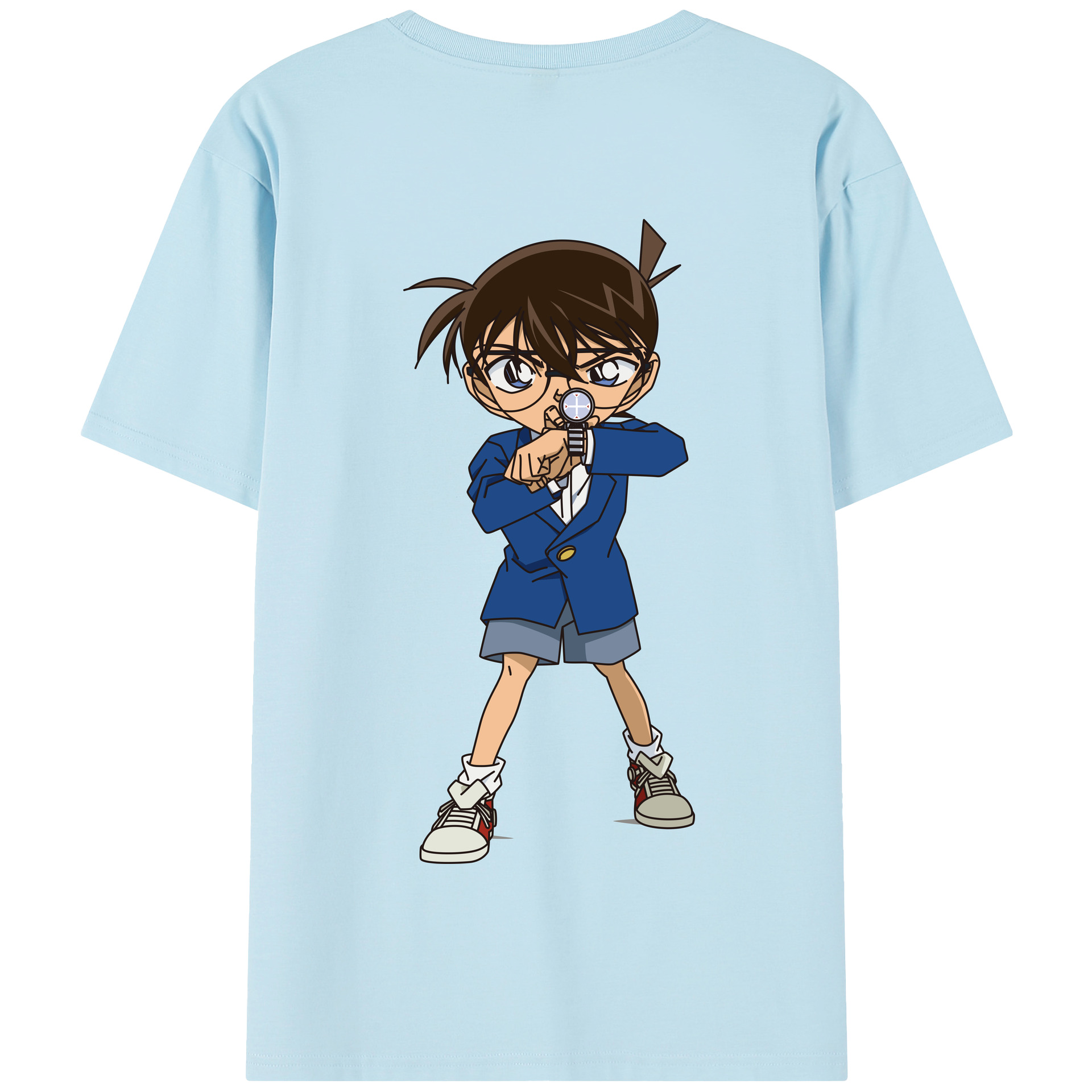 （画像用） 名探偵コナン 江戸川 コナン Detective Conan Conan Edogawa 綿100％半袖Tシャツ（背面プリント）